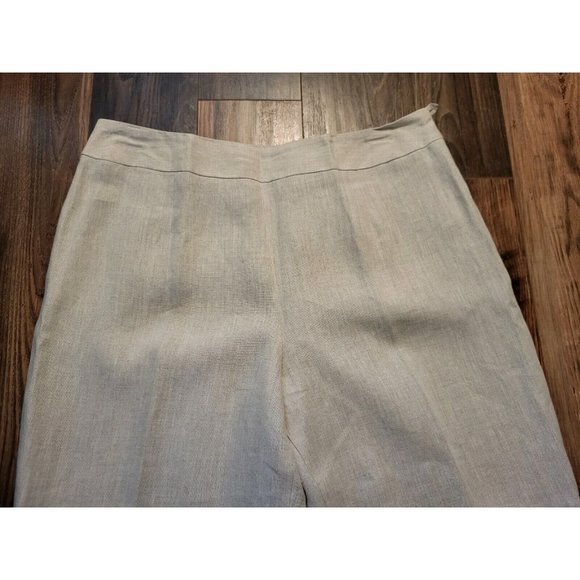Talbots 100% Irish Linen Pants Lined Side Zip Beige Sz 16p - Picture 2 of 7